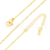 Brass Textured Bar Link Chain Necklaces NJEW-D302-65G-2