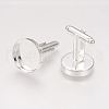 Brass Cuff Button X-KK-G175-S-2