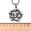 304 Stainless Steel Skull Pendant Necklaces for Women Men NJEW-Z076-01AS-5