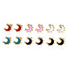 Brass Enamel Stud Earrings EJEW-T014-52G-NF-1