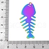201 Stainless Steel Etched Metal Embellishments Pendants STAS-P382-02C-MC-3