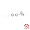 Mother's Day Jewellery Round Natural Pearl Stud Earrings EJEW-G411-03A-P-1