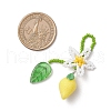Resin & Handmade Glass Seed Beaded Flower Lemon Big Pendants PALLOY-MZ00771-02-2