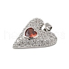 Rack Plating Brass & Cubic Zirconia Pendants KK-S372-14P-2