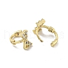 Brass Micro Pave Cubic Zirconia Hoop Earring EJEW-C088-01E-G-2