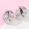 304 Stainless Steel Stud Earrings EJEW-S265-04P-2