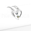 2Pcs Mother's Day Heart Alloy Colorful Rhinestone Mother and Daughter Pendant Necklaces FS-WG01266-03-1