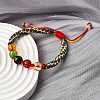 Glass Round Beads Braided Bead Bracelets BJEW-M110-01-2