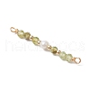 12Pcs 12 Styles Faceted Round Natural Mixed Stone Beaded Connector Charms PALLOY-JF03557-4