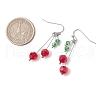 Cherry Glass Dangle Earrings EJEW-JE06345-3