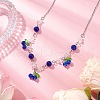 Crackle Glass & Natural Quartz Crystal Fruit Bib Necklaces for Women NJEW-JN05203-01-1