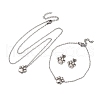 Dog Paw Print 304 Stainless Steel Pendant Necklaces & Bracelets & Stud Earrings Sets for Women SJEW-C004-20P-5