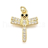 Rack Plating Brass Micro Pave Cubic Zirconia Pendants KK-K401-81G-1