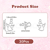 SUNNYCLUE 30Pcs Laser Cut 304 Stainless Steel Charms STAS-SC0009-10-2
