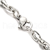 Non-Tarnish 304 Stainless Steel Rope Chain Necklaces NJEW-M205-01P-3