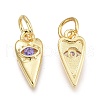 Brass Micro Pave Cubic Zirconia Pendants KK-P187-15C-G-2