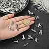 120Pcs 12 Styles Tibetan Style Alloy Shoes Charms TIBEP-CJ0002-17-4