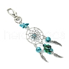 Woven Net/Web with Feather Alloy Pendant Decorations HJEW-JM02139-5