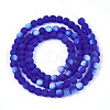 Frosted Transparent Glass Beads Strands GLAA-T032-T4mm-MBB16-2