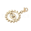 304 Stainless Steel Rhinestone Ring with Eye Pendant Decoration STAS-S165-43G-2