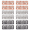 DICOSMETIC 12Pcs 3 Colors Alloy Micro Pave Clear Cubic Zirconia Multi-Strand Links FIND-DC0004-49-1