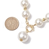 2Pcs 2 Colors Imitation White Pearl Acrylic Beaded Necklaces NJEW-JN05122-6