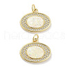 Brass Micro Pave Clear Cubic Zirconia Pendants KK-L213-035G-1