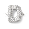 Brass Micro Pave Cubic Zirconia Letter Links KK-I717-04D-P-1