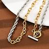 304 Stainless Steel Rope Chain Cable Chain OT Necklaces for Women NJEW-K288-02GP-2