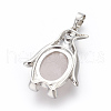 Natural Rose Quartz Pendants X-G-L512-A27-3