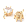 Brass Micro Pave Clear Cubic Zirconia Pendants KK-B102-11G-2