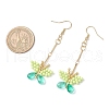 Handmade Glass Seed Beads Butterfly Dangle Earrings EJEW-MZ00445-03-3