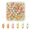 100Pcs Glass Connector Charms PALLOY-FZ00018-1