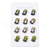 12Pcs 4 Colors Owl Enamel Pins JEWB-A033-15EB-1