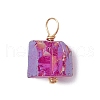 Electroplated Natural Quartz Pendants PALLOY-JF02322-02-2