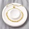 Brass Round Beads Slider Bracelets for Women BJEW-D317-13A-G-1