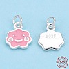 925 Sterling Silver Enamel Charms STER-T004-05S-5