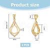 2Pcs 2 Colors Brass Pendants Cabochon Settings FIND-HS0001-14-2