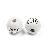 Spray Painted Wood European Beads WOOD-F017-09B-2
