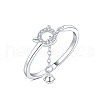 925 Sterling Silver Micro Pave Cubic Zirconia Cuff Rings WGB7663-01-2