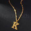 Brass Initial Pendant Necklaces FS-WG68BA5-11-1