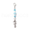 Ocean Theme Alloy Charm & Glass Beads Pendant Decorations HJEW-JM03156-07-2
