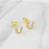 Brass Clear Cubic Zirconia Stud Earrings WGC2A80-21-1
