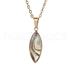 Natural Paua Shell Pendant Necklaces NJEW-JN05141-3