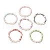 Starfish Baking Paint Synthetic Turquoise Beaded Stretch Bracelets for Women BJEW-JB11767-2