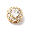 Brass Micro Pave Clear Cubic Zirconia Beads KK-G503-11G-1