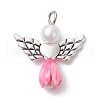 Resin Imitation Pearl Pendants PALLOY-JF02566-09-1