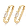 Rectangle Brass Micro Pave Clear Cubic Zirconia Hoop Earrings EJEW-Z102-23G-4
