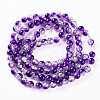 Baking Painted Transparent Crackle Glass Round Bead Strands DGLA-Q018-8mm-47-3