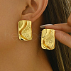 Elegant Brass Rectangle Stud Earrings DW3879-1